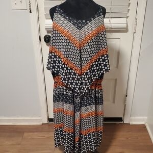 Taylor Woman Navy and Orange Dress